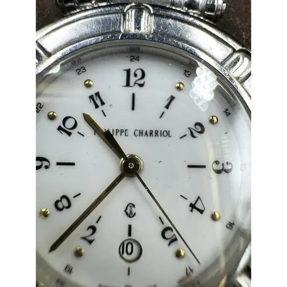 Philippe Charriol Watch Men's Wire Celtic Swiss Made Silver & Gold Colored Quart